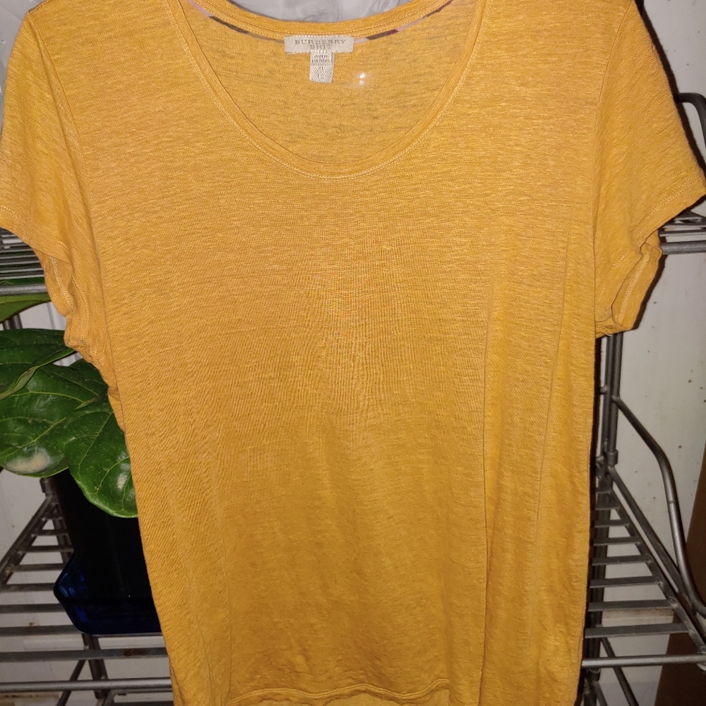 Burberry linen t-shirt top sz XL